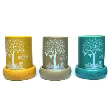 Buhurdanlık Seramik Modern Manzara Resimli