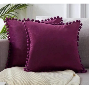 2li ponponlu kırlent kılıf seti 40 x 40