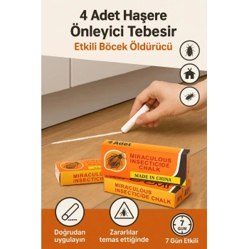 Byhodi 4 Adet Haşere Tebeşiri - Böcek Önleyici Tebeşir - Etkili Hamam Böceği ve Karınca Kovucu (599599)