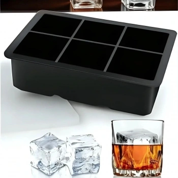 6lı XL Küp Şeklinde Silikon Kolay Çıkabilen Buz Kalıbı