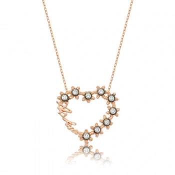 925 Ayar Gümüş Aşkım Yazılı Kalpli Kadın Gümüş Kolye PT2610270 (599599)