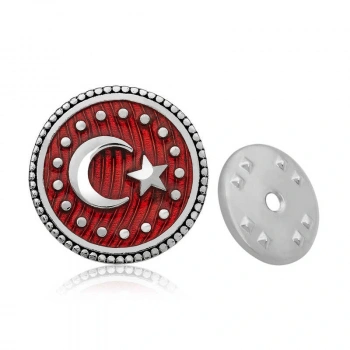 Byhodi 925 Ayar Gümüş Ay Yıldız Rozet T4373 (599599)