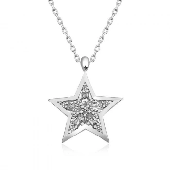 Byhodi ​​925 Ayar Gümüş Baget Taşlı Yıldız Kadın Gümüş Kolye T5224 (599599)