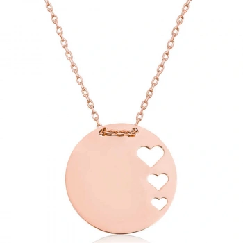 925 Ayar Gümüş Çember Kalp Kadın Gümüş Kolye T6601 (599599)