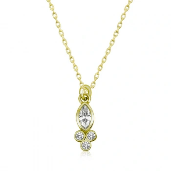 Byhodi 925 Ayar Gümüş Çiğ Damlası Mekik Tektaş Bayan Gümüş Kolye T6002 (599599)