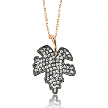 925 Ayar Gümüş Çınar Yaprağı Kadın Gümüş Kolye BR0460271 (599599)