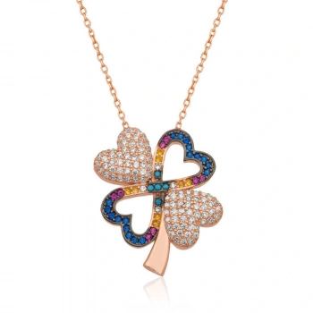 Byhodi 925 Ayar Gümüş Dört Yapraklı Yonca Kadın Gümüş Kolye PT2610819 (599599)