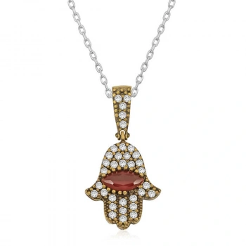 Byhodi 925 Ayar Gümüş Fatma Eli Otantik Bayan Gümüş Kolye T5962 (599599)