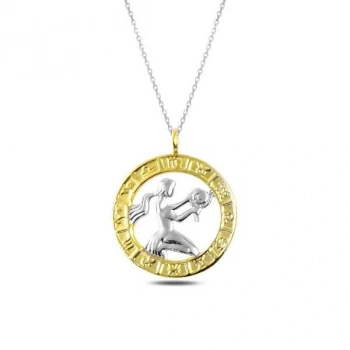 Byhodi ​925 Ayar Gümüş Gold Başak Burcu Kadın Gümüş Kolye T4927 (599599)