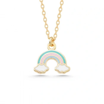 925 Ayar Gümüş Gold Gökkuşağı Kadın Kolye T7791 (599599)