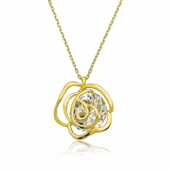 ​925 Ayar Gümüş Gold Gül Kadın Gümüş Kolye T6900 (599599)