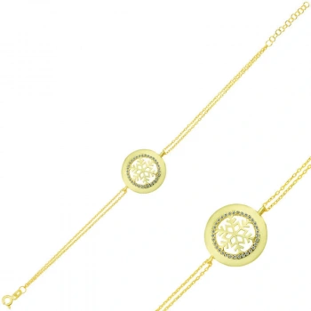 Byhodi 925 Ayar Gümüş Gold Kar Tanesi Bileklik T5127 (599599)