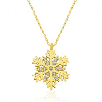 Byhodi ​925 Ayar Gümüş Gold Kar Tanesi Kadın Gümüş Kolye T4971 (599599)