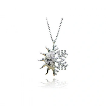 Byhodi 925 Ayar Gümüş Güneş Kartanesi Kadın Gümüş Kolye T6038 (599599)