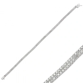 Byhodi 925 Ayar Gümüş İki Sıra Su Yolu Bileklik BR101012 (599599)