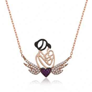 Byhodi 925 Ayar Gümüş Kalpli Anne Ve Çocuk Gümüş Kolye PT2610720 (599599)