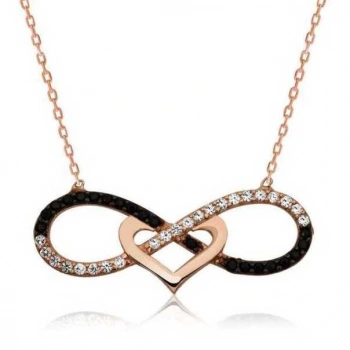 Byhodi 925 Ayar Gümüş Kalpli Sonsuzluk Kadın Gümüş Kolye PT2610684 (599599)