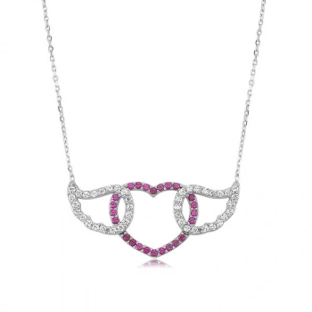 925 Ayar Gümüş Kanatlı Kalp Kadın Gümüş Kolye PT0461127 (599599)