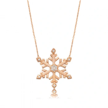 925 Ayar Gümüş Kar Tanesi Kadın Gümüş Kolye PT2610272 (599599)
