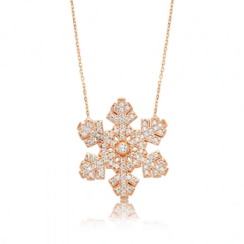 925 Ayar Gümüş Kar Tanesi Kadın Gümüş Kolye PT2610275 (599599)