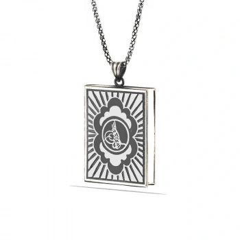 Byhodi 925 Ayar Gümüş Kare İçi Açılabilen Tuğra Muskalık Gümüş Kolye T6005 (599599)