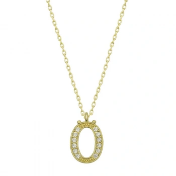 925 Ayar Gümüş Ö Harfi Kadın Gümüş Kolye T6623 (599599)