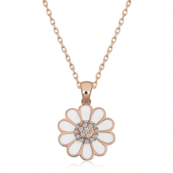 925 Ayar Gümüş Papatya Kadın Gümüş Kolye T6641 (599599)