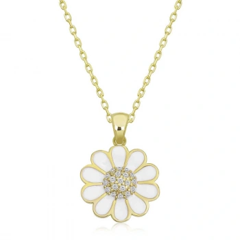 925 Ayar Gümüş Papatya Kadın Gümüş Kolye T6643 (599599)