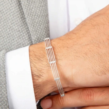 Byhodi ​925 Ayar Gümüş Parçalı Erkek Bileklik T7412 (599599)