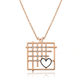 925 Ayar Gümüş Parmaklıklar Arasındaki Aşk Kadın Gümüş Kolye T4559 (599599)