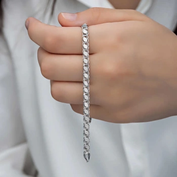 Byhodi 925 Ayar Gümüş Pullu Zincir Kadın Bileklik T8276 (599599)