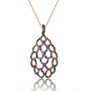 925 Ayar Gümüş Renkli Kadın Gümüş Kolye PT2610616 (599599)