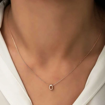 925 Ayar Gümüş Rose 3 Boyutlu Ö Harf Kadın Gümüş Kolye T5926 (599599)