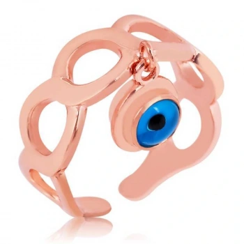 Byhodi 925 Ayar Gümüş Rose Ayarlamalı Nazar Göz Yüzük LR1230195 (599599)