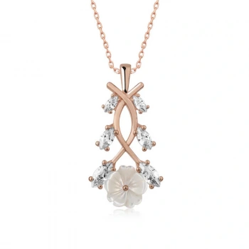 Byhodi 925 Ayar Gümüş Rose Bahar Çiçeği Gümüş Kolye T5208 (599599)