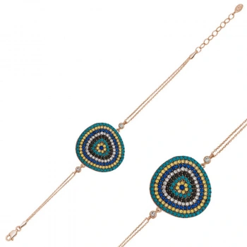 Byhodi 925 Ayar Gümüş Rose Damla Nazar Bileklik BR0460690 (599599)