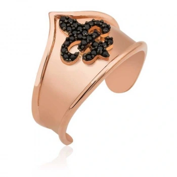 Byhodi 925 Ayar Gümüş Rose Desenli Eklem Yüzük LR1230235 (599599)