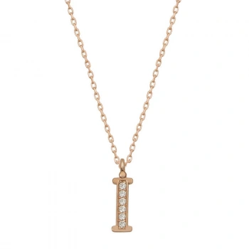 Byhodi 925 Ayar Gümüş Rose İ Harfi Kadın Gümüş Kolye T6733 (599599)