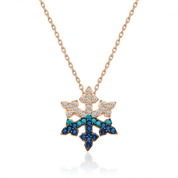 Byhodi 925 Ayar Gümüş Rose Kar Tanesi Kadın Gümüş Kolye T4934 (599599)