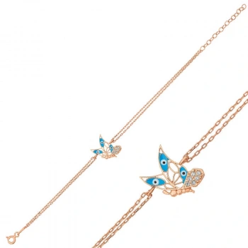 Byhodi ​925 Ayar Gümüş Rose Kelebek Kadın Bileklik T6457 (599599)
