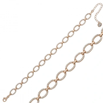 Byhodi 925 Ayar Gümüş Rose Oval Taşlı Bileklik T5853 (599599)