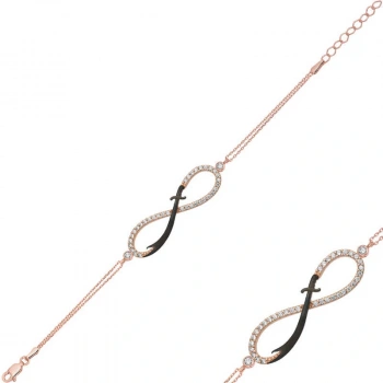 Byhodi 925 Ayar Gümüş Rose Sonsuzluk Zülfikar Kılıcı Bileklik T3895 (599599)