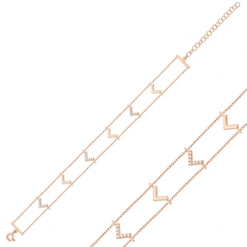 Byhodi 925 Ayar Gümüş Rose V Bileklik BR0460642 (599599)