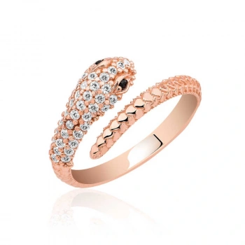 Byhodi 925 Ayar Gümüş Rose Yılan Yüzük T4999 (599599)