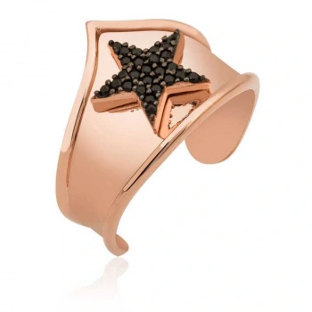 Byhodi 925 Ayar Gümüş Rose Yıldız Desenli Eklem Yüzük LR1230233 (599599)