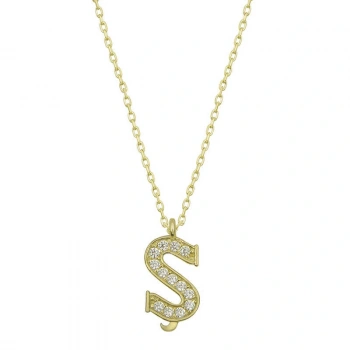 925 Ayar Gümüş Ş Harfi Kadın Gümüş Kolye T6627 (599599)