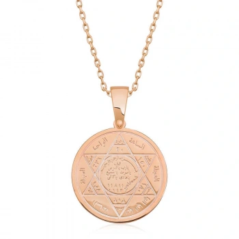 ​925 Ayar Gümüş Süleyman Mührü Gümüş Kolye T6313 (599599)