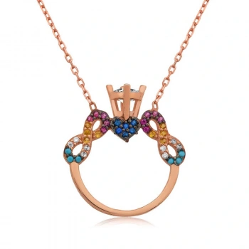 925 Ayar Gümüş Tek Taş Sonsuz Aşk Kadın Gümüş Kolye PT2610883 (599599)