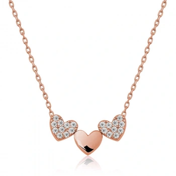 925 Ayar Gümüş Üç Kalp Kadın Gümüş Kolye T4668 (599599)