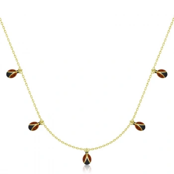 925 Ayar Gümüş Uğur Böceği Şans Kadın Gümüş Kolye T6567 (599599)